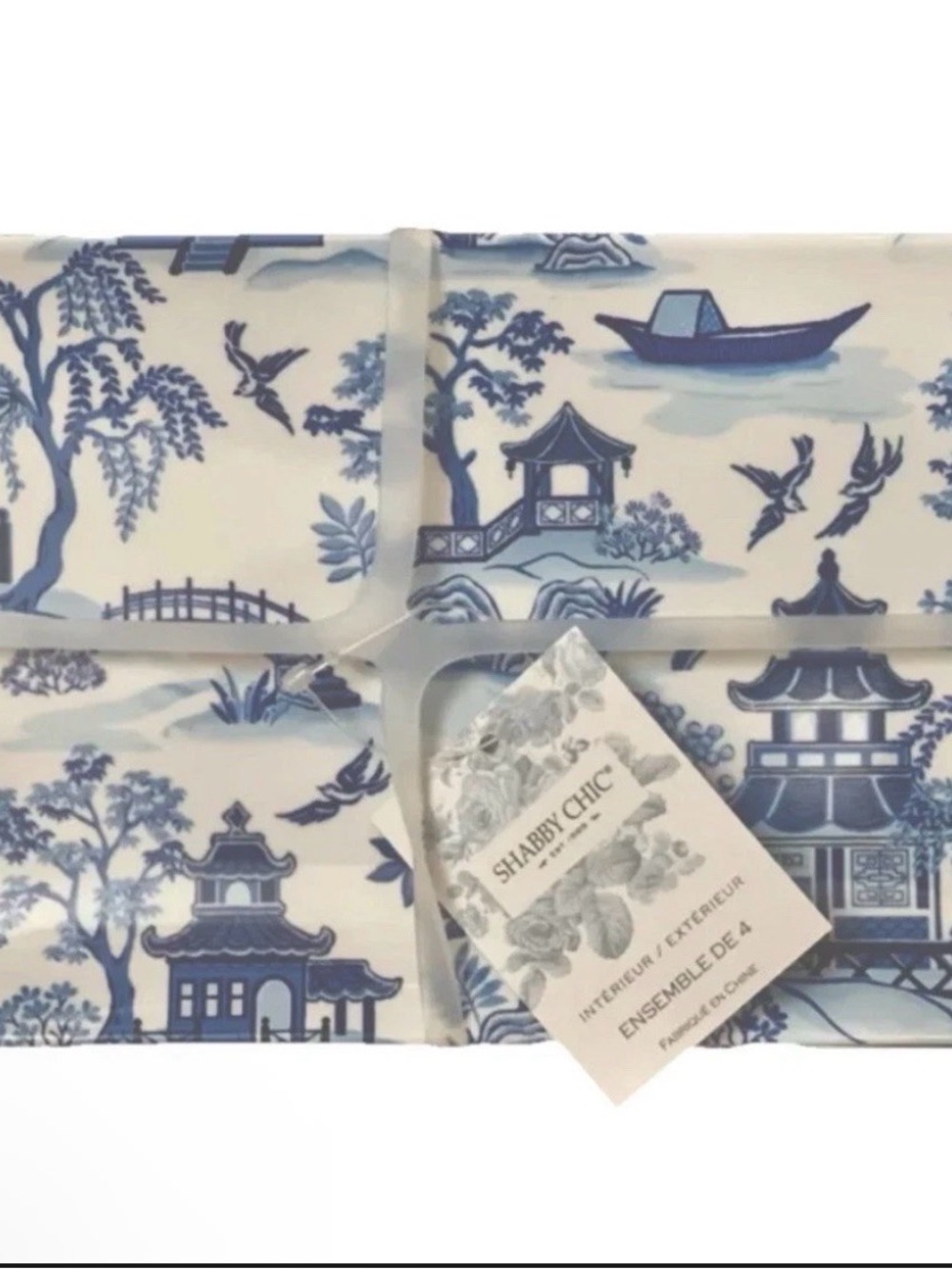 Shabby Chic Blue and White Pagoda Chinoiserie Appetizer Plates!